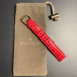 NWOT Michele Hot Pink Alligator Leather Strap 18mm